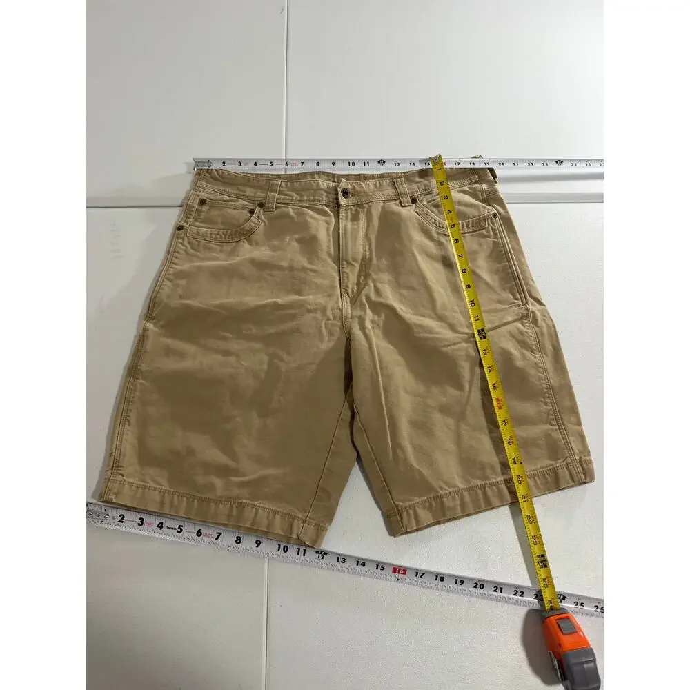 Eddie Bauer Men's Size 38 Khaki Specially Dyed Canvas Carpenter Cargo Shorts